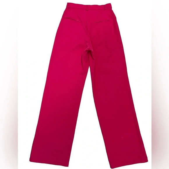 Reformation Mason Dress Pants Pleated Wide Leg Pink Barbiecore Dressy Size 2 - Picture 5 of 12